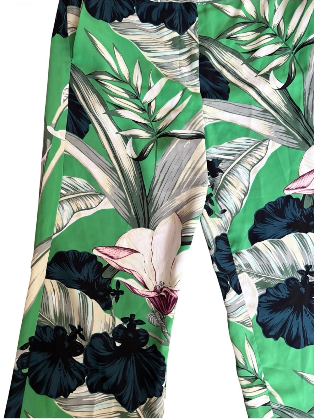 Ann Taylor Tropical Floral Wide Leg Trousers Size 4P Resorts Coastal Nautical - Picture 3 of 8